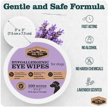 Dr. Pol Eye Wipes for Dogs, Lightly Scented, 100 Count - Image 2