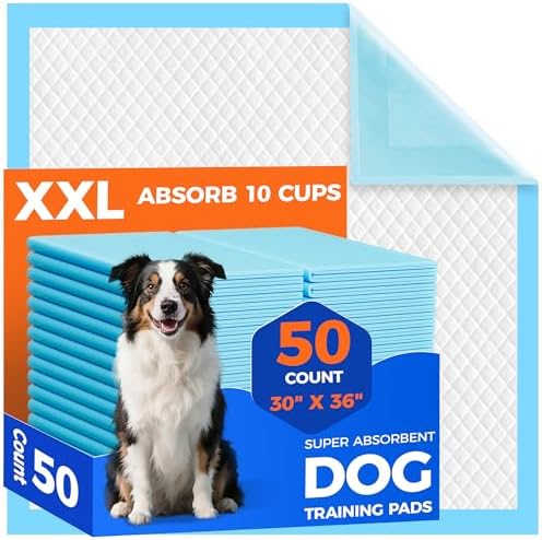 50 Count Extra Large Dog Pee Pads 30"x36", Super Absorbent & Leak-Proof Large Puppy Pads Fast-Drying, 50 Pack XXL Potty Pee Pads for Dogs, Puppies, Doggy by Unknown