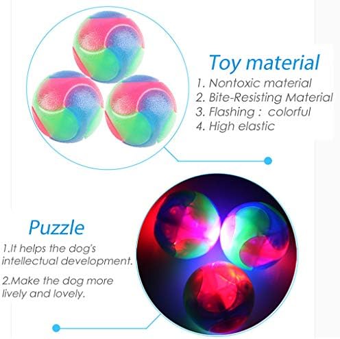 4 pcs Large Light Up Dog Balls Flashing Elastic Ball Glow in The Dark Interactive Pet Toys for for Golden Retriever,Labrador,Large Dogs - Image 6