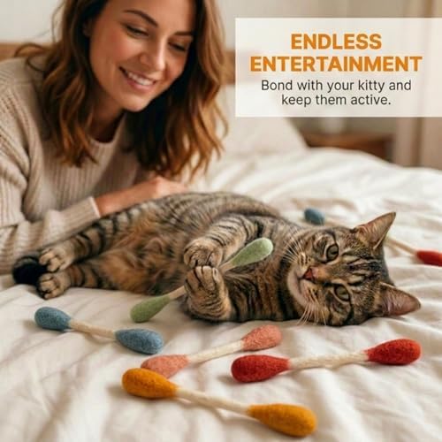 Glaciart One Swabs Cat Toys with Catnip - 6 Pk | Durable for Chew, Cute Cat Toys Interactive Kitty for Boredom, Exercise, & Play | Filled w/Organic Catnip for Anxiety & as Digestive Aid | Gift Idea - Image 5