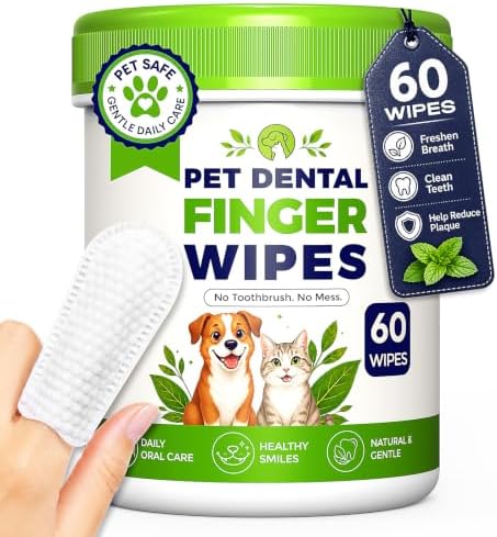 Dog Dental Wipes for Teeth Cleaning, Finger Toothbrush Wipes for Dogs Cats,Dog Teeth Cleaning Wipes Reduce Bad Breath & Plaque Tartar, No-Rinse Daily Oral Care,Dog Toothbrush & Toothpaste Alternatives by EDGEVEIL