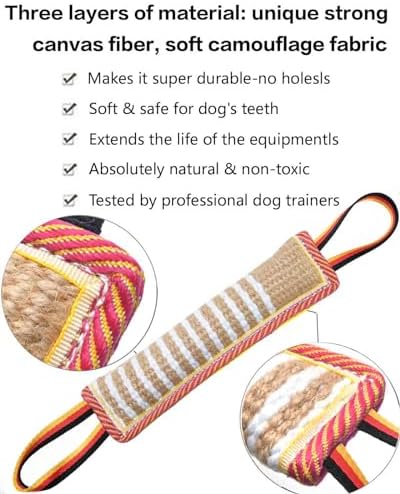 Clysoru Dog Tug Toy Tough Jute Bite Pillow Lasting Training Equipment Puppy to Large Dogs Interactive for Large and Small - Image 6