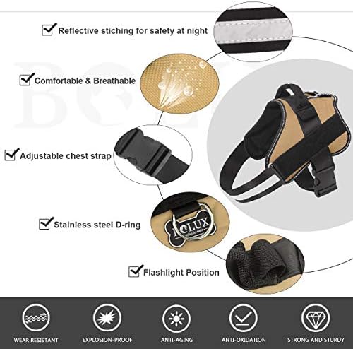 Dog Harness, No-Pull Reflective Dog Vest, Breathable Adjustable Pet Harness with Handle for Outdoor Walking - No More Pulling, Tugging or Choking (Army Yellow, S) - Image 2