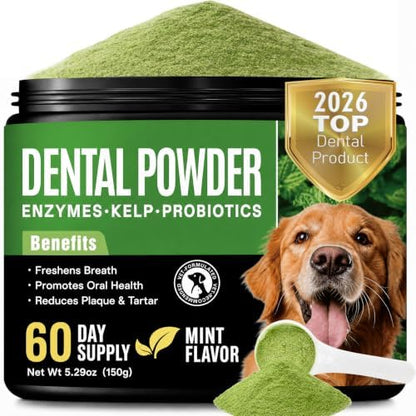 Enzymatic Dog Dental Powder, Mint Dog Teeth Cleaning Plaque Off Powder-150g by Unknown