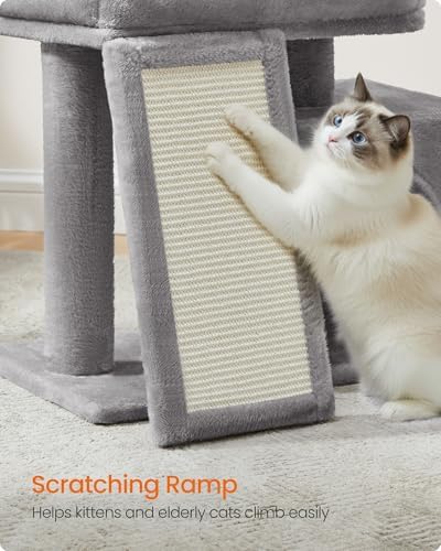 Feandrea Cat Tree, 18.3-in Small Cat Tower, Cute Kittens Condo, Dove Gray - Image 6