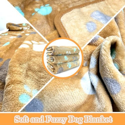 Dog Blankets for Medium Large Dogs Washable, 3 Pack Pet Blanket Washable 41" x 31", Fuzzy Soft Puppy Throw Cover for Kennel Crate Bed - Image 3
