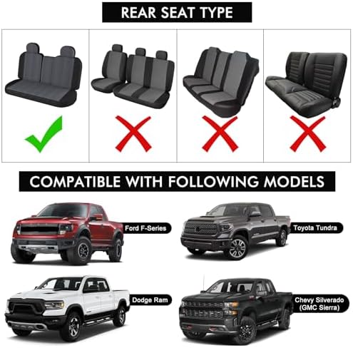 sportuli Dog Car Seat Cover Replace for Ford F150 and Dodge Ram 1500, 600D Oxford Cloth Heavy Duty Waterproof Non Slip Pet Truck Back Bench Seat Cover, Fit for All Full-Size Trucks (Full-Size Truck) - Image 6