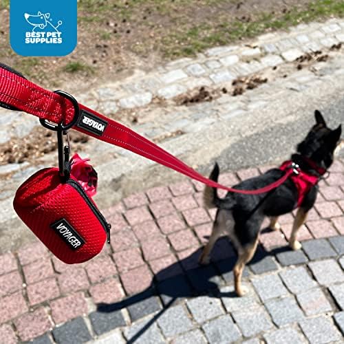 Best Pet Supplies Dog Poop Bag Holder Leash Attachment with Reusable Dispenser for Travel, Walking, Park, and Outdoor Use, Durable with Clip-On - Prussian Blue, Mesh Dispenser w/15 Bags - Image 6