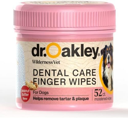 Dr. Oakley Dog Dental Wipes Finger Dental Care - Peanut Butter Flavor - Image 3