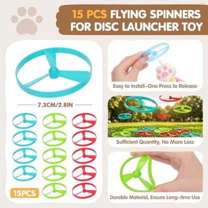 15 PCS Flying Spinners for Disc Launcher Interactive Cat Fetch Toy - Image 2