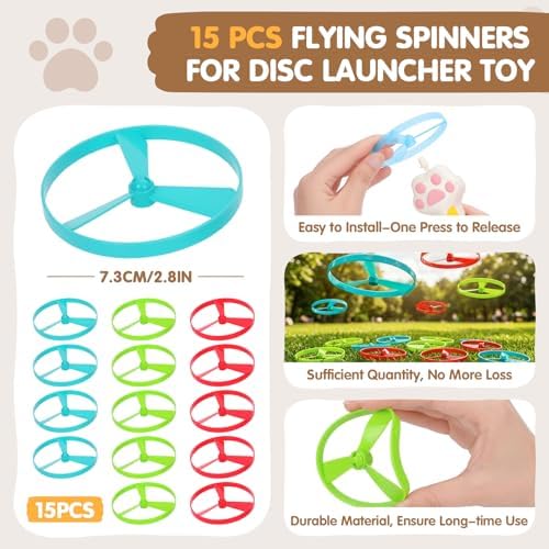 15 PCS Flying Spinners for Disc Launcher Interactive Cat Fetch Toy - Image 2