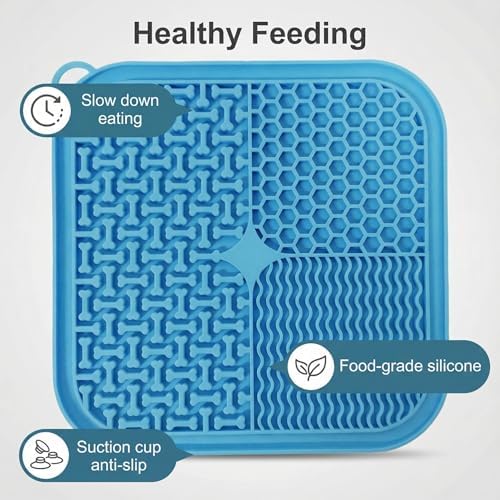 2-Pack Lick Mats for Dogs and Cats – 7.8" Silicone Slow Feeder with Strong Suction Cups, Non-Slip Anxiety Relief & Boredom Buster for Grooming, Peanut Butter Lick Pad | Dishwasher Safe - Image 2