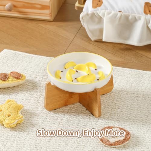 Ceramic Slow Feeder Cat Bowl, 6.3'' Wide Whisker Friendly Cat Puzzle Feeder - Image 5