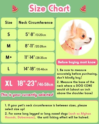 Inflatable Dog Pillow Cone Collar After Surgery, Donut Soft Neck Cone for Golden Retriever & German Shepherd Extra Large Dogs, etc, Recovery E Collar to Stop Licking Watermelon - Image 2
