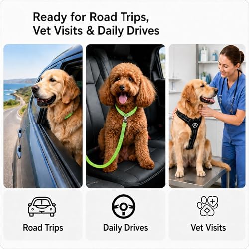 Dog Car Restraint Tether 2Pcs, Retractable Pet Travel Harness - Image 7