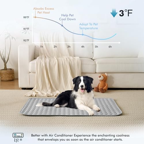 MICROCOSMOS Summer Cooling Mat & Sleeping Pad- Water Absorption Top, Materials Safe, Easy Carry, EZ Clean. Keep Cooling for Pets, Kids and Adults.(Grey, 19" x 15") - Image 2