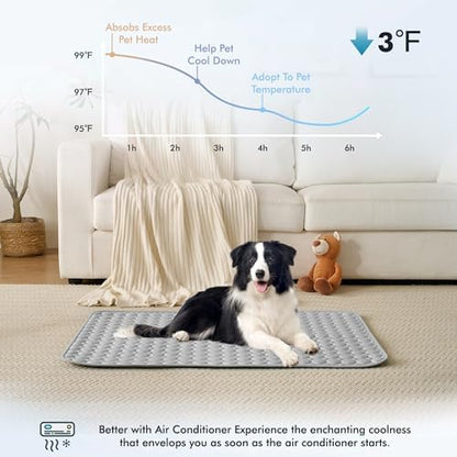 MICROCOSMOS Summer Cooling Mat & Sleeping Pad- Water Absorption Top, Materials Safe, Easy Carry, EZ Clean. Keep Cooling for Pets, Kids and Adults.(Grey, 19" x 15") - Image 2