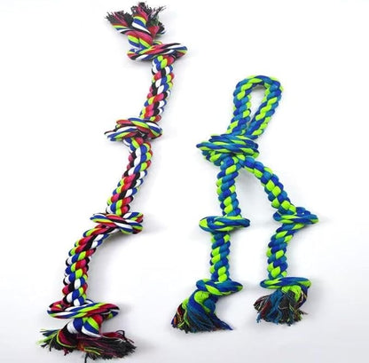 Dog Rope Toys for Small Dogs, Cotton Teething Chew Toys, Interactive Tug of War, 2 Pack (Picture Color)
