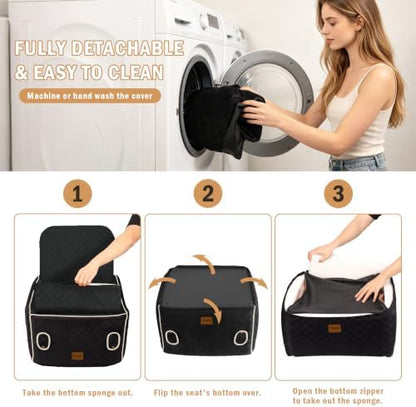 Dog Car Seats for Small Dogs, 5.5" Elevated Pet Booster with Seat Belt Loop - Image 6
