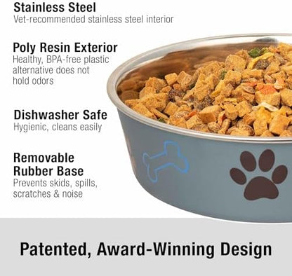 Loving Pets Bella Dog Bowls - Stainless Steel Dog & Cat Bowls - Spill Proof Dog Food Bowl, Cat Bowl, Puppy Essentials & Pet Supplies Great for Home & Travel (Small 10-20 lbs, Blueberry) - Image 2