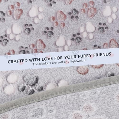 BVAGSS 6 Pack Small Dog Blanket, Super Soft Warm Pet Cover Blankets, Paw Print Puppy Fleece Flannel Blanket for Small Medium Dogs and Cats MW003 - Image 5