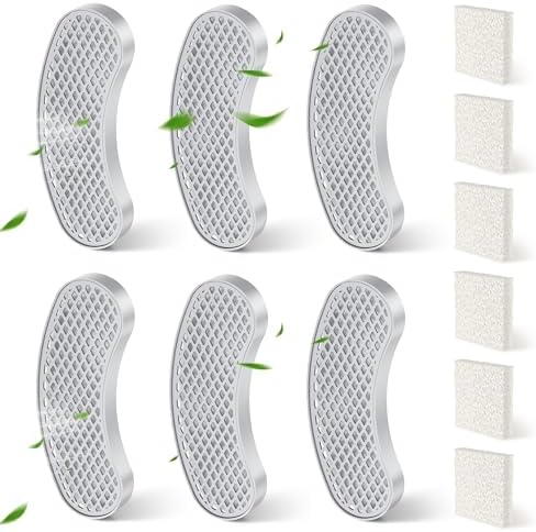Cat Water Fountain Filters Replacement & Sponges (6 Filters+6 Sponges) by Petlipo