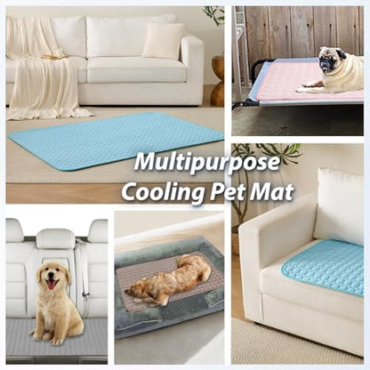 MICROCOSMOS Summer Cooling Mat & Sleeping Pad- Water Absorption Top, Materials Safe, Easy Carry, EZ Clean. Keep Cooling for Pets, Kids and Adults.(Navy Blue, 48" x48") - Image 6