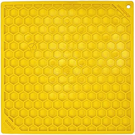 SodaPup Honeycomb eMat – Durable Lick Mat Feeder Made in USA from Non-Toxic, Pet-Safe, Food Safe Rubber for Mental Stimulation, Avoiding Overfeeding, Fresh Breath, Digestive Health, Calming, & More by SodaPup
