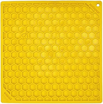 SodaPup Honeycomb eMat – Durable Lick Mat Feeder Made in USA from Non-Toxic, Pet-Safe, Food Safe Rubber for Mental Stimulation, Avoiding Overfeeding, Fresh Breath, Digestive Health, Calming, & More by SodaPup