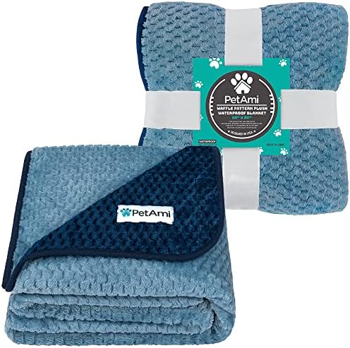 PetAmi Waterproof Dog Blanket, Leakproof Pet Blanket, Twin 60x80 Navy Blue - Image 2