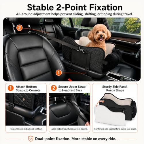 Center Console Dog Car Seat for Small Dogs up to 12 lbs - Image 3