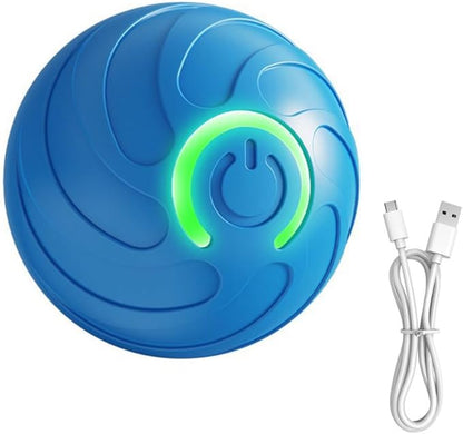 MiOYOOW Interactive Dog Toy, Automatic Dog Bounce Balls with Colorful Light USB Charging Pet Rolling Ball for Dogs Playing Training