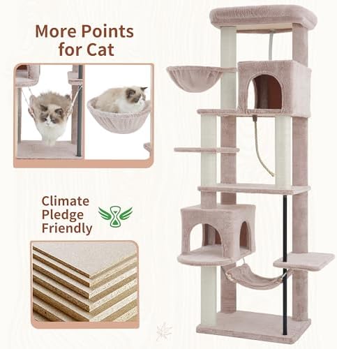 Gitelsnour Cat Tree, Cat Tower with Sturdy Steel Tube, Large Perch GCT024MU - Image 5