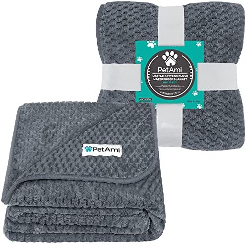PetAmi Waterproof Dog Blanket, Leakproof Pet Blanket, Twin 60x80 Dark Gray - Image 2