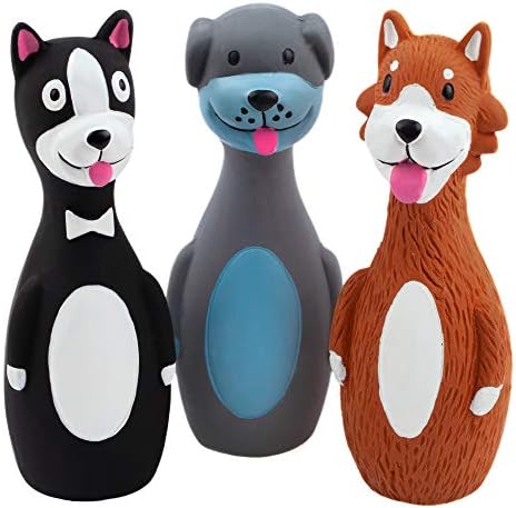 CHIWAVA 3PCS 5.7'' Squeaky Latex Short Standing Stick Toy for Small Dogs by Chiwava