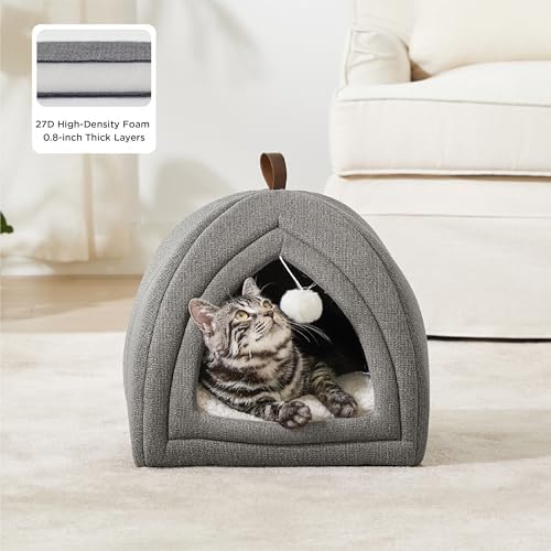 Bedsure 2in1 Cat Beds for Indoor Cats Cave for Kitten with Washable Pillow - Image 2