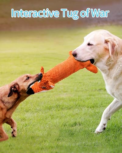 Dog Toys, Squeaky Plush No Stuffing Crinkle Dog Toy for Small Medium Large Dogs, Interactive Puppy Teething Water Bottle Dog Chew Toy (Fox) - Image 6