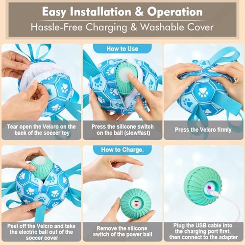 Interactive Dog Toys Dog Soccer Ball to Keep Them Busy(Blue) - Image 6