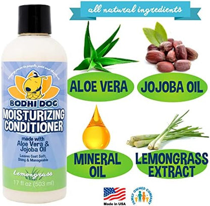 Bodhi Dog Gentle Moisturizing Dog Conditioner - Soothing Plant-Based Formula with Aloe Vera & Jojoba Oil - Hydrates & Softens Coat - Leaves Coat Soft Shiny & Manageable - Lemongrass (17 Fl Oz) - Image 3