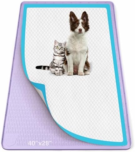 Pee Pad Holder for Dogs 40''x28'' Silicone Puppy Pee Pad Tray, Purple by Bartuke