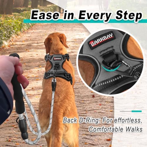 BARKBAY Dog Harness for Large Dog No Pull 2 Leash Clips Dog Vest - Image 3