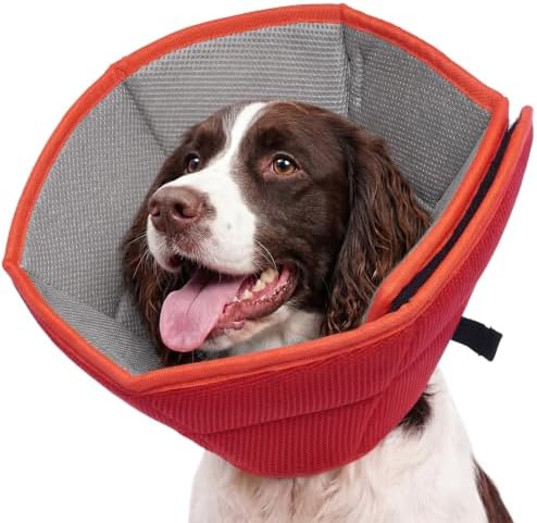 Dog Cone for Large Dogs After Surgery, Soft Dog Cone Collar for Dogs to Stop Licking, Adjustable Comfy E-Collar Alternative Lightweight Post-Surgery Recovery Elizabethan Collar for Pet by Allroaring