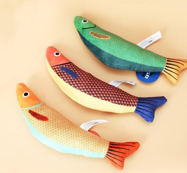 Cat Toys Saury Fish, 3 Pack, Catnip Crinkle Sound, Soft and Durable, Interactive Kitten Kicker for Indoor Kitty Exercise 9.4 Inches for All Breeds by Unknown