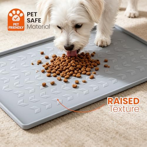 Waterproof Silicone Pet Feeding Mat, Dog Cat Food Water Bowl, Raised Edge - Image 4