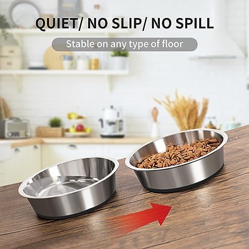 Taglory Stainless Steel Dog Bowls Set of 2, Non-Slip Base, 11 Cup, 84oz - Image 4