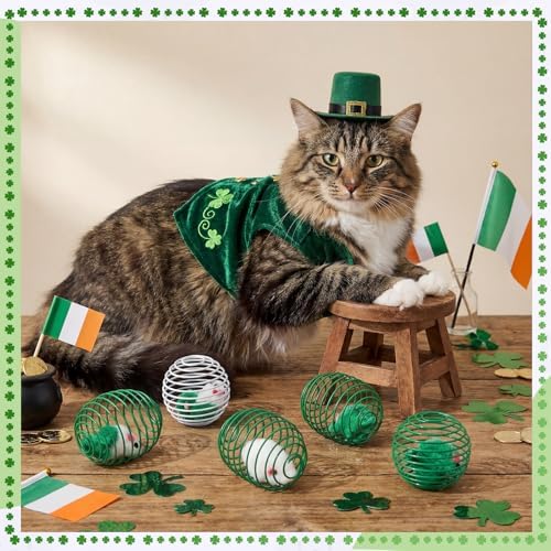 Jecery 5 Pcs Cat Toys Spring,Mouse,Green - Image 5