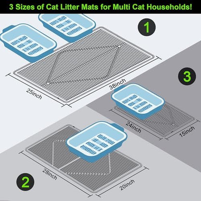 Mofason Cat Litter Mat Litter Trapping Mat XXL Grey Silicone Litter Box Mat - Image 3