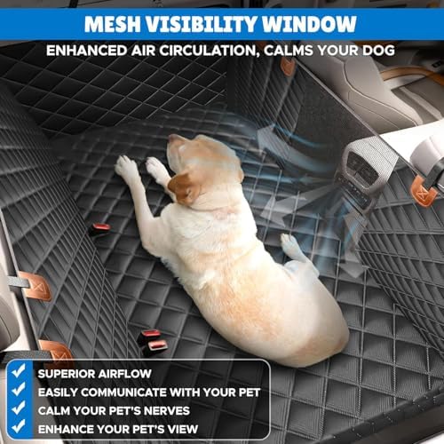 Back Seat Extender, Car Dog Seat with Hard Bottom Holds 420lbs, Thick & Durable Waterproof Pet Hammock Protector for Car, SUV,Truck(Black) - Image 4