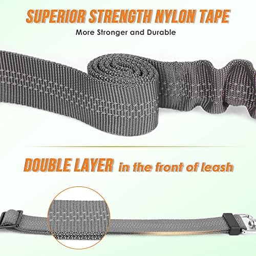 AUTOWT Double Dog Leash, No Tangle 360°Swivel Rotation Reflective Lead Attachment Adjustable Length Dual Two Dogs Lead Splitter, Comfortable Shock Absorbing Walking Training for 2 Dogs - Image 5