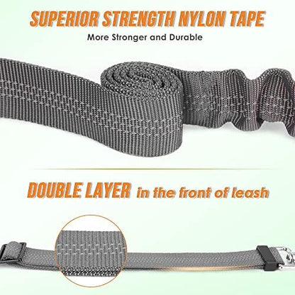 AUTOWT Double Dog Leash, No Tangle 360°Swivel Rotation Reflective Lead Attachment Adjustable Length Dual Two Dogs Lead Splitter, Comfortable Shock Absorbing Walking Training for 2 Dogs - Image 5